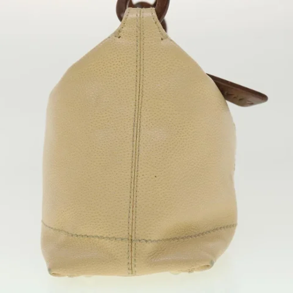 Chanel Vintage Pre-owned Leather chanel-bags Beige Dames