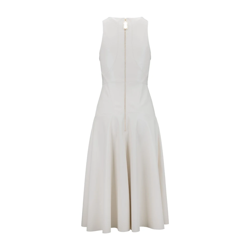 Elisabetta Franchi Jurk met Rits Sluiting Beige Dames