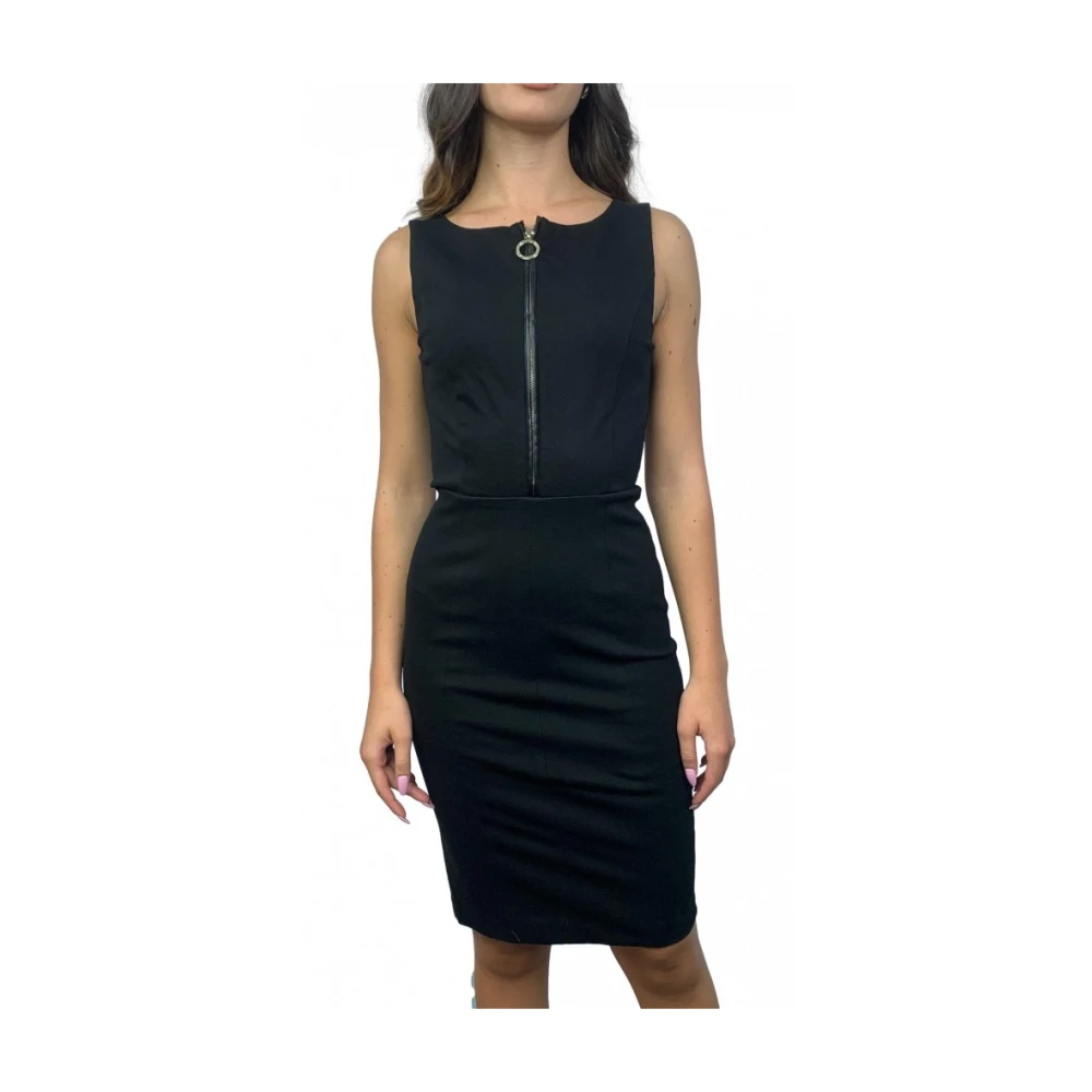 Marciano Zwarte ritsjurk met viscose Black Dames