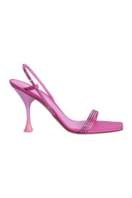 Fuxia Eloise sandals by 3Juin; made of satin, they feature rhinestone details that give an elegant and innovative touch