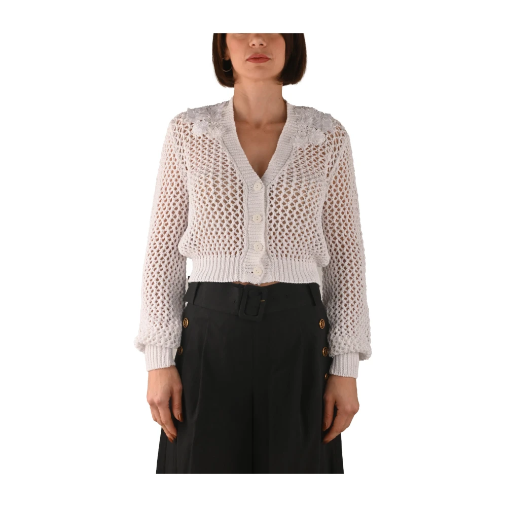 Twinset Katoenen Gebreide Truien en Sweaters White Dames