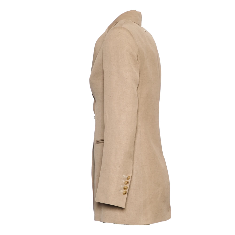 Dondup Woestijn Linnen Blazer Beige Dames