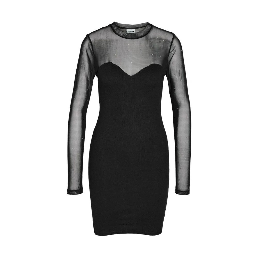 Noisy May Stud Mesh Detail Jurk Zwart Black Dames