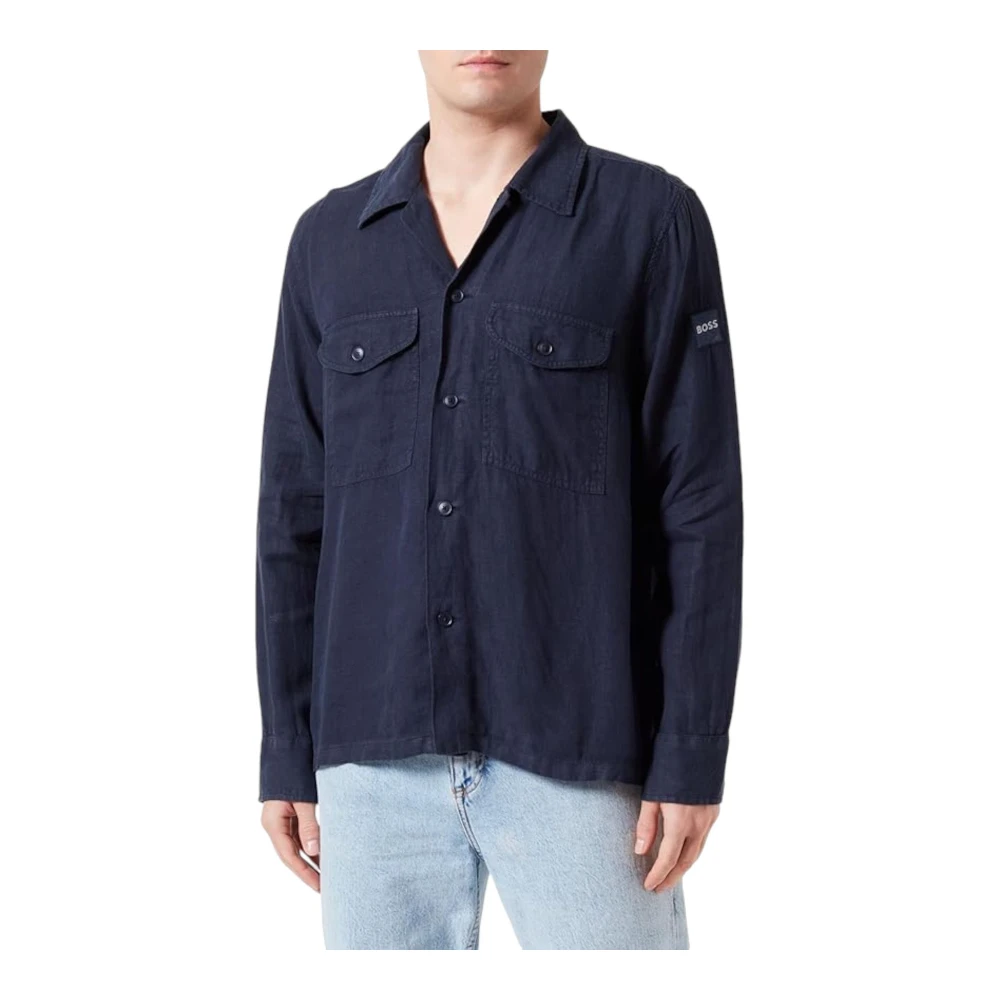 Hugo Boss Lange Mouw Shirt Blue Heren