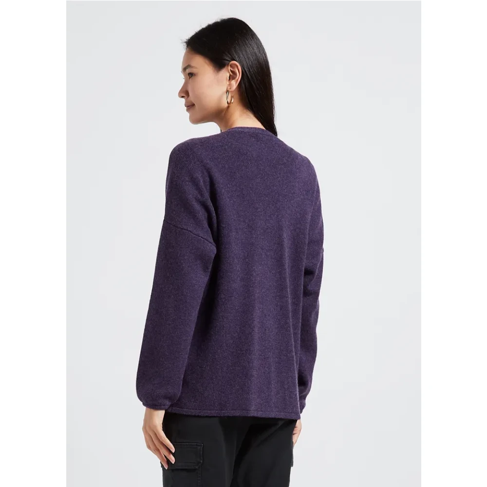 Des Petits Hauts Losse Paarse Wollen Cardigan voor Vrouwen Purple Dames