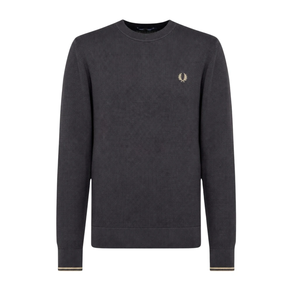 Fred Perry Jumpers - Male - Round-Neck Knitwear - Black - M - Knitwear