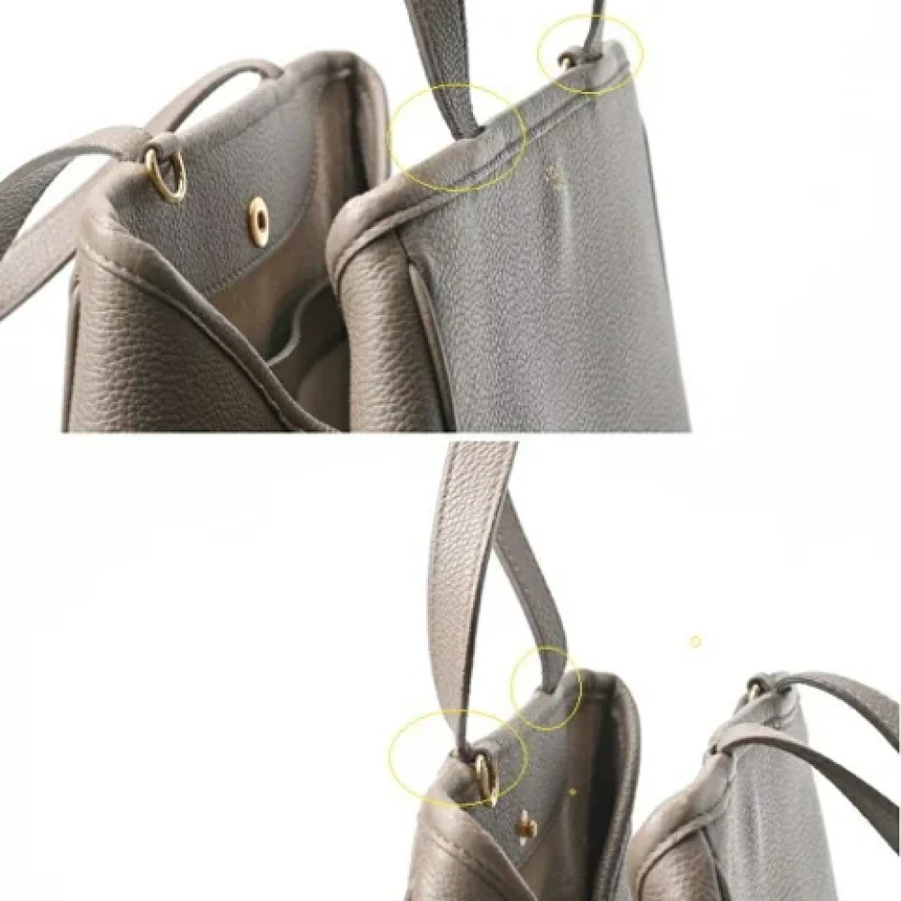 Celine Vintage Pre-owned Leather totes Gray Dames