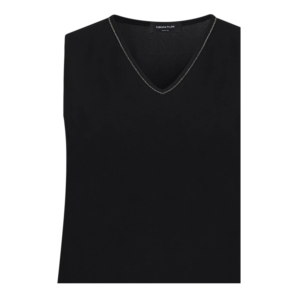 Fabiana Filippi Zwarte Top Elegante Stijl Black Dames