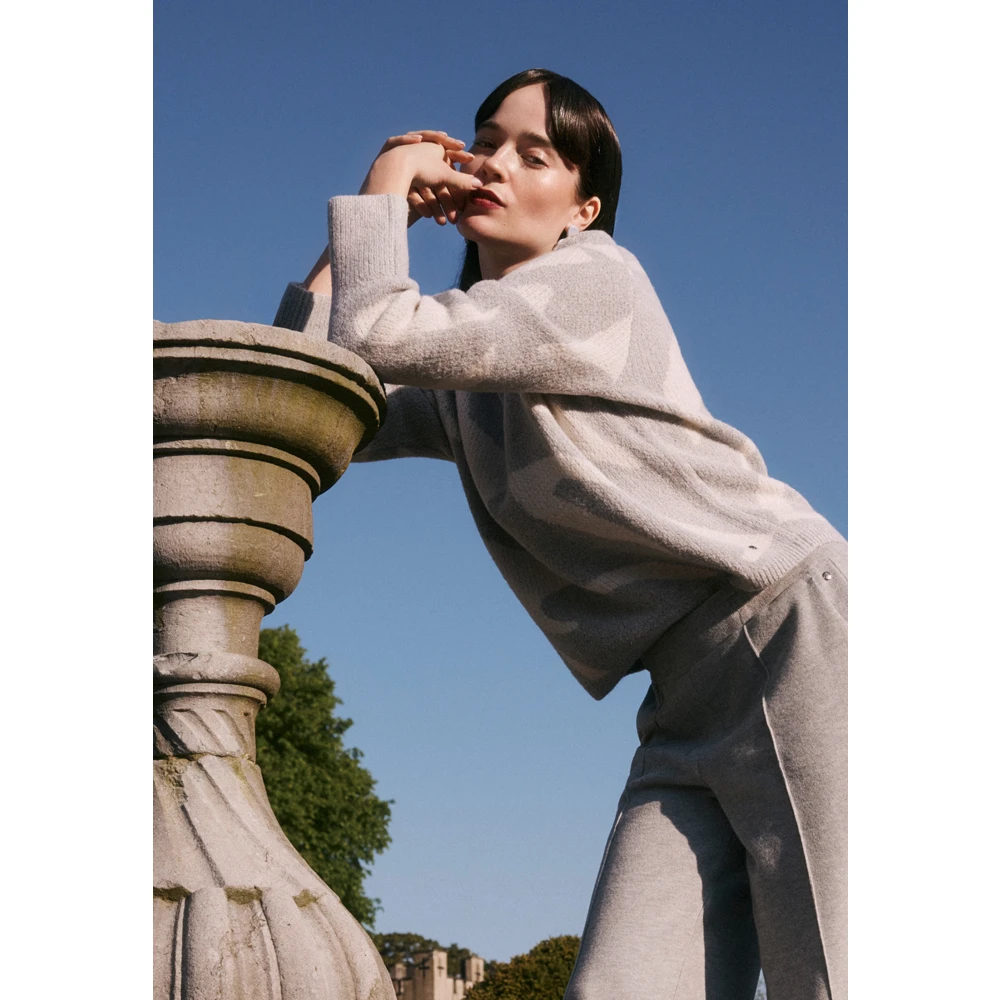 Betty & Co Gebreide trui met jacquard Gray Dames