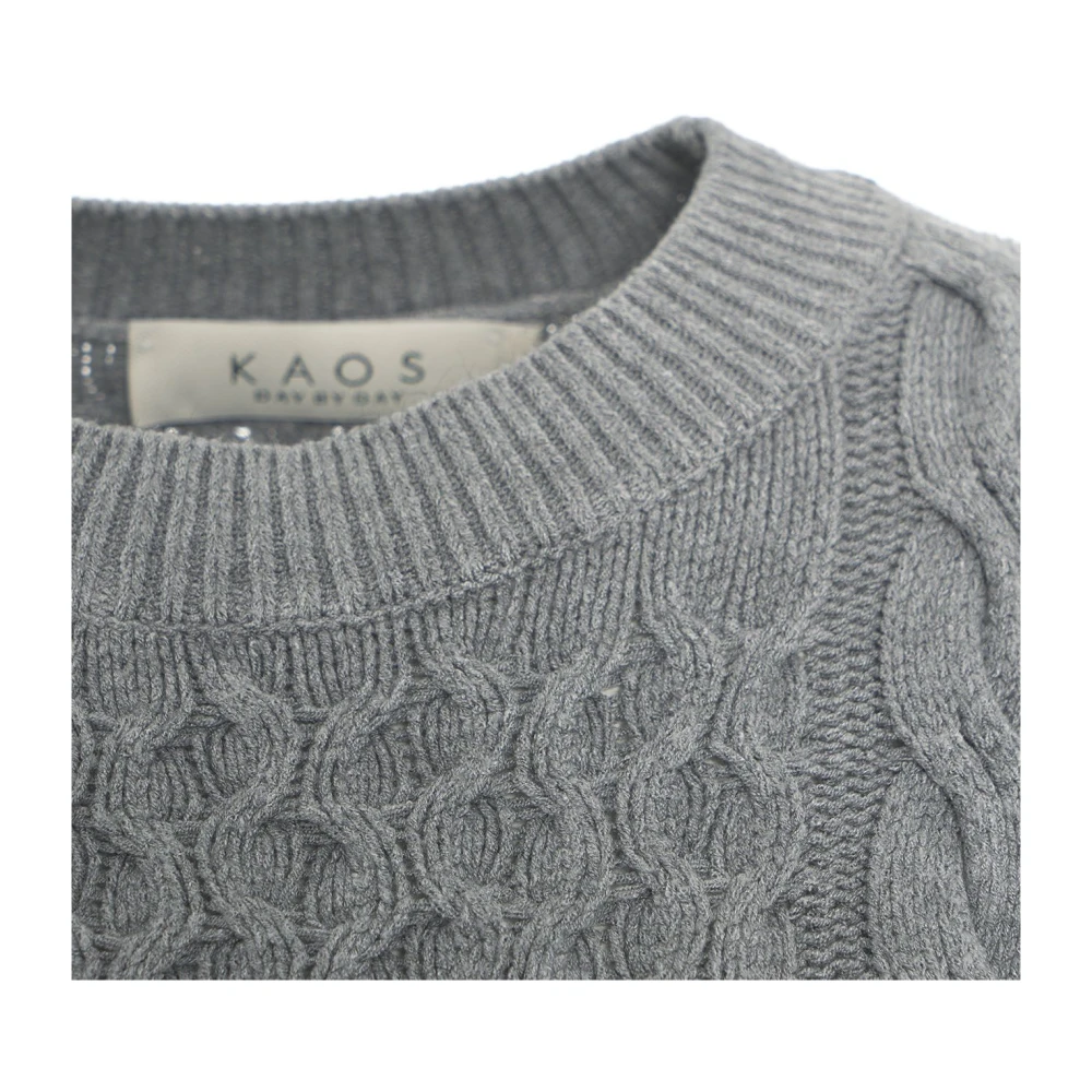 Kaos Grijze Kabeltrui Aw24 Gray Dames