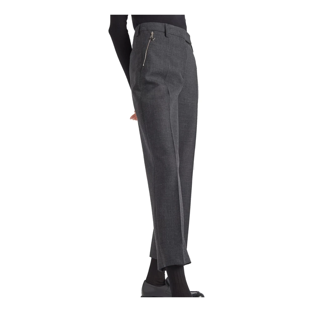 Prada Wollen broek met zijzakken Gray Dames