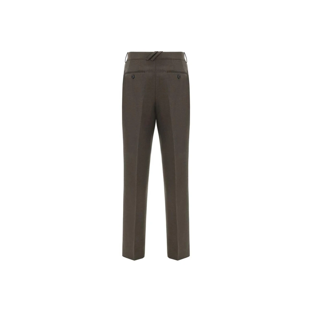 Burberry Melange Wollen Broek met Zakken Sluiting Brown Heren