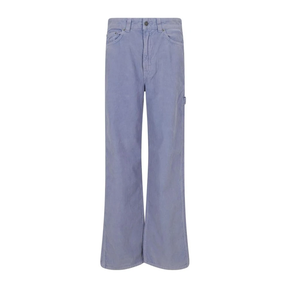 Haikure Geribbelde katoenen broek met vijf zakken Purple Dames