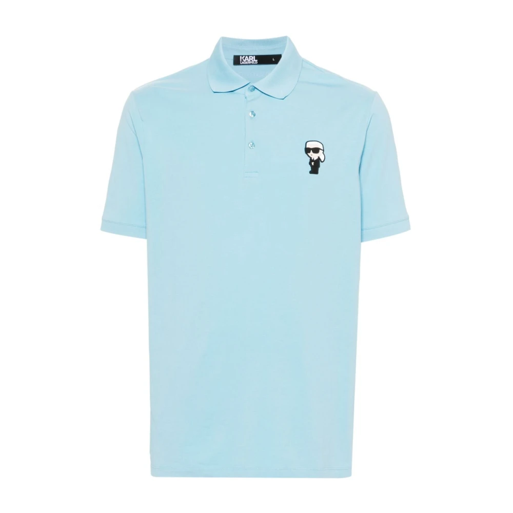 Karl Lagerfeld Blauw Stretch Jersey Polo Shirt Blue Heren