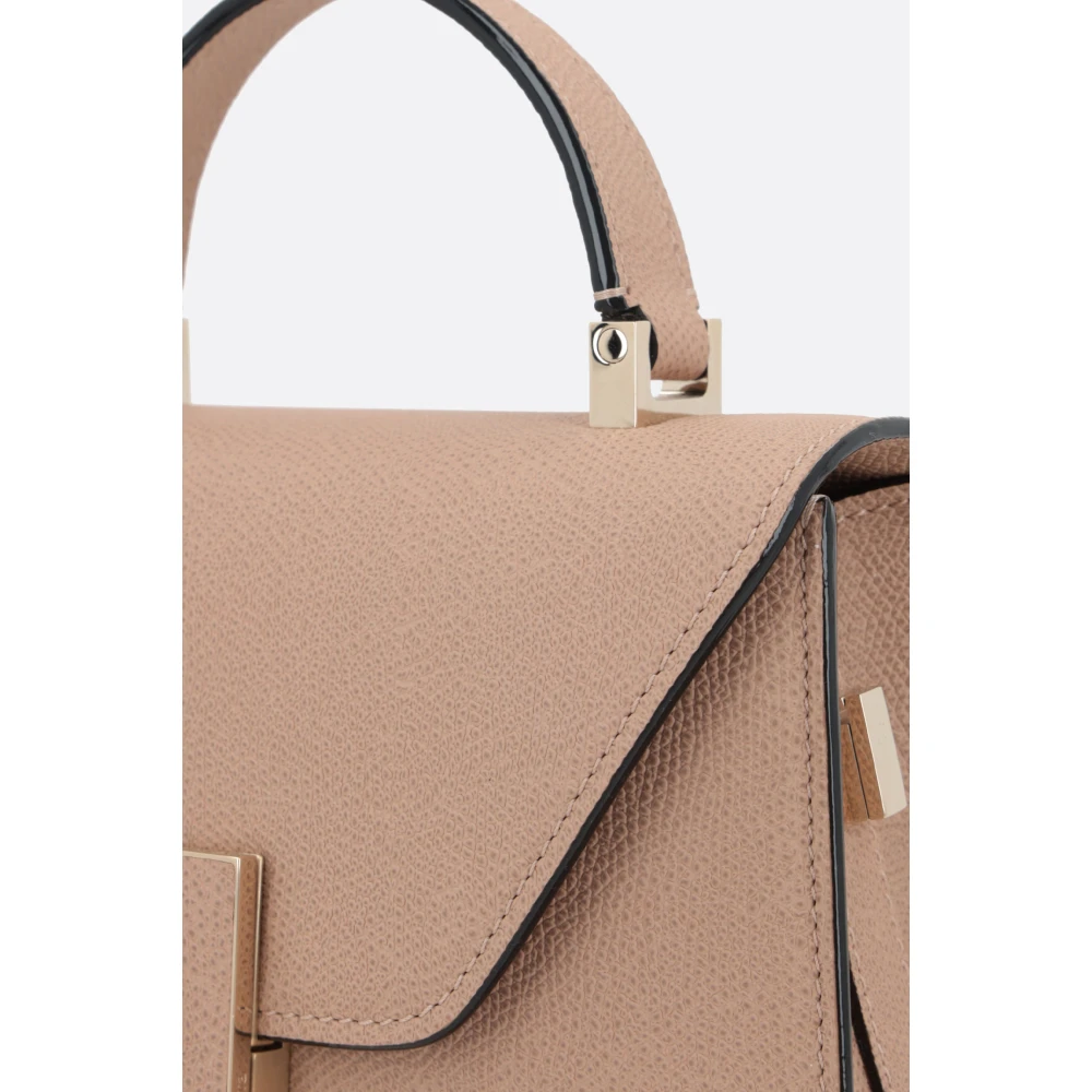 Valextra Beige Gehamerd Leren Handtas met Licht Goudkleurige Hardware Beige Dames