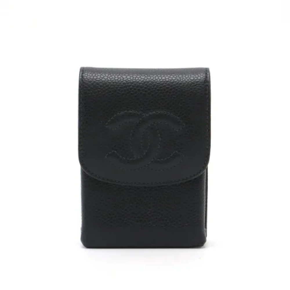 Chanel Vintage Pre-owned Leather home-office Black Dames