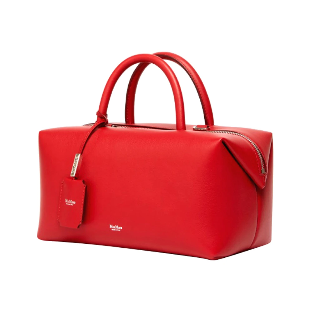 Max Mara Rode Leren Handtas Red Dames