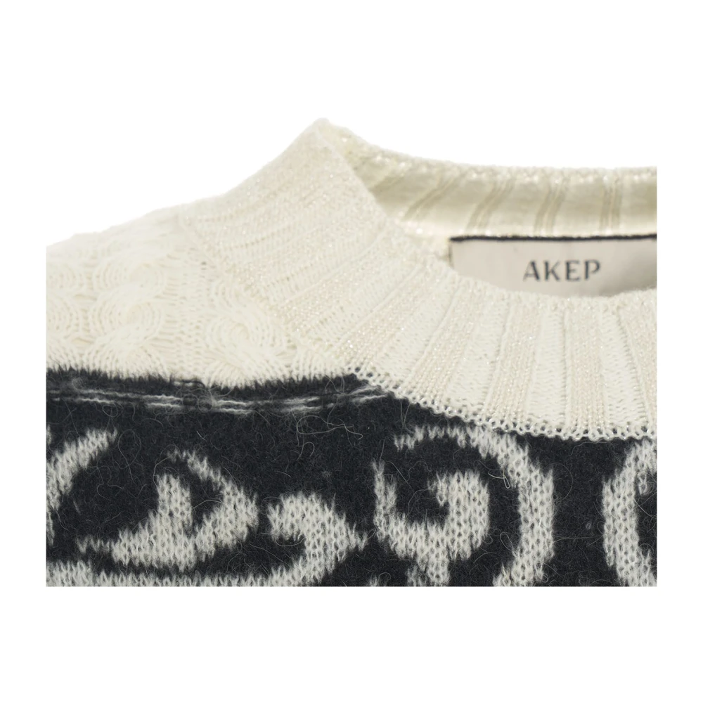 Akep Witte Gebreide Kleding Aw24 Handwas Multicolor Dames