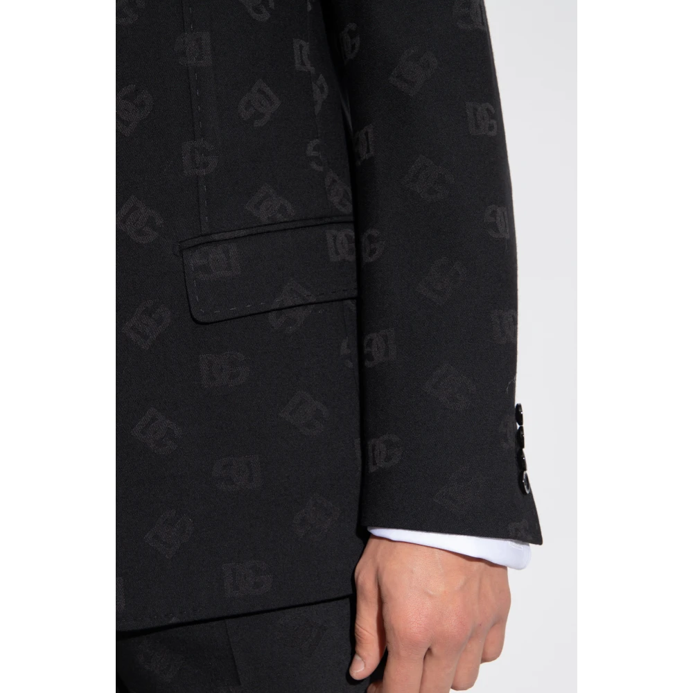 Dolce & Gabbana Blazer met logo Black Heren