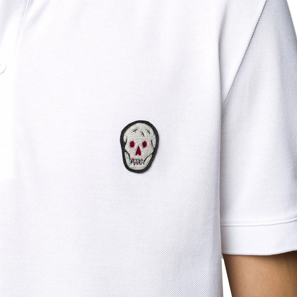 alexander mcqueen Skull Patch Polo T-Shirt White Heren