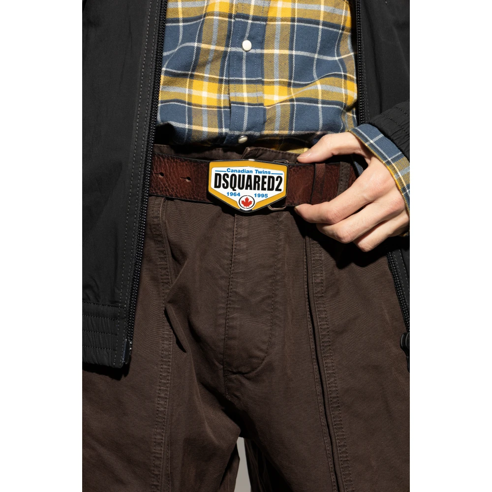 Dsquared2 Leren riem Brown Heren