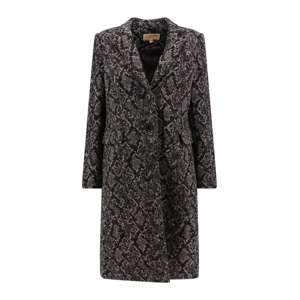Michael Kors Grijze Wollen Jas met Knopen Multicolor Dames