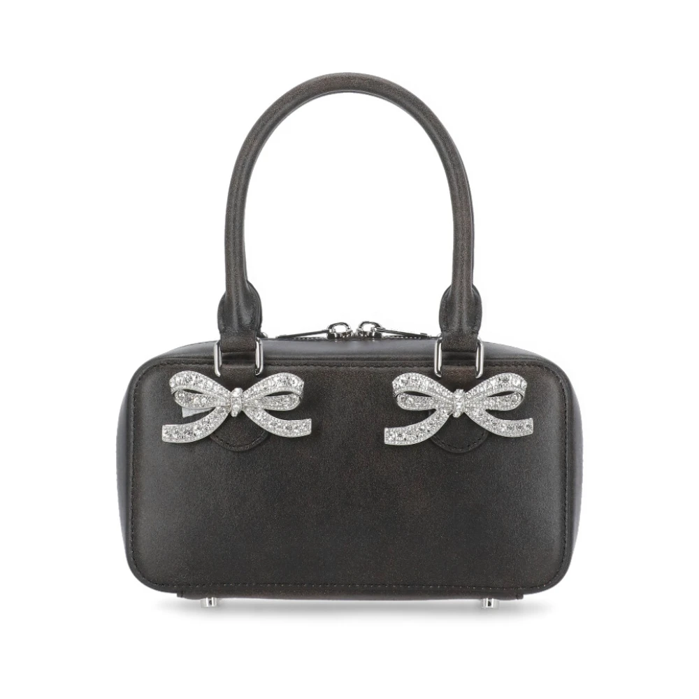 Self Portrait Zwarte leren handtas met juwelen Black Dames