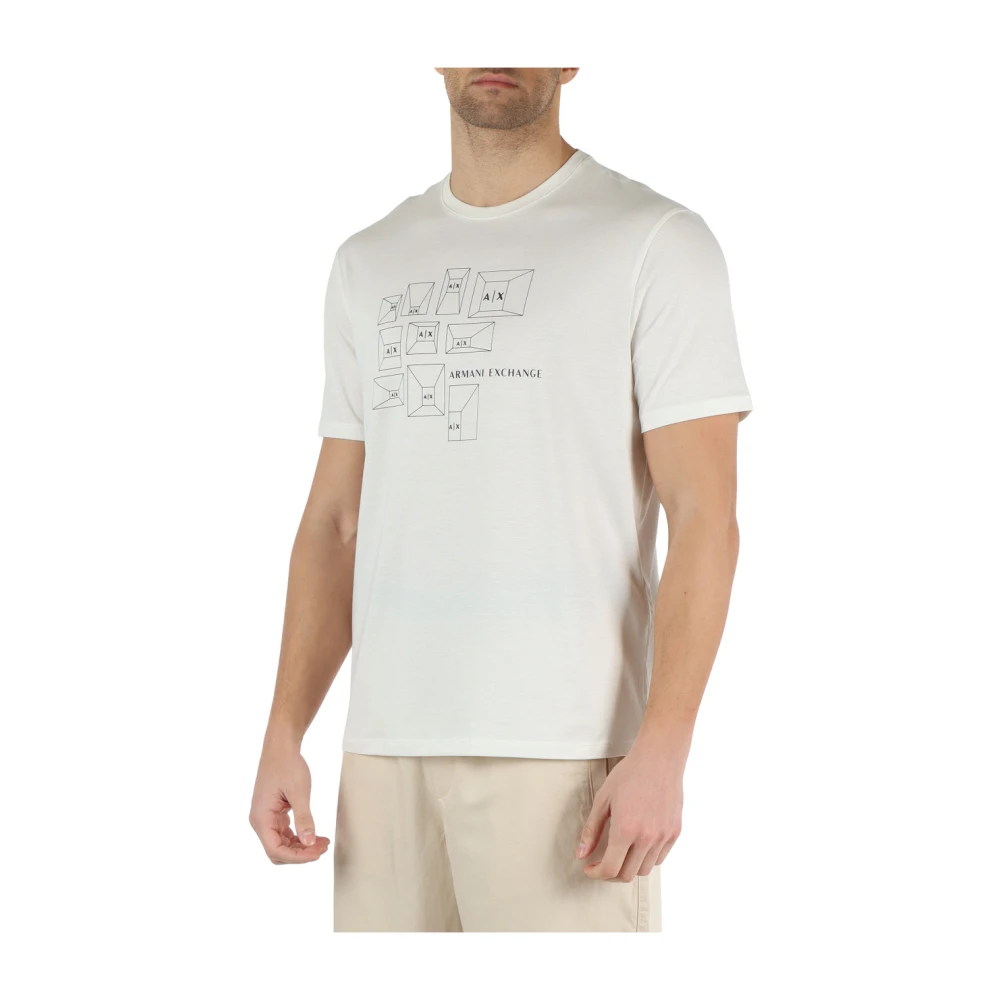 Armani Exchange Regular Fit Pima Katoenen T-Shirt White Heren