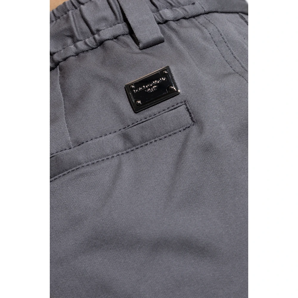 Dolce & Gabbana Katoenen cargobroek Gray Heren