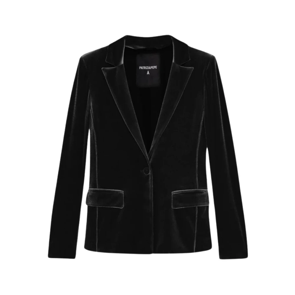 Patrizia Pepe Femme Noir - Veste Velours Essential - Vestes - Taille: 44 Fr