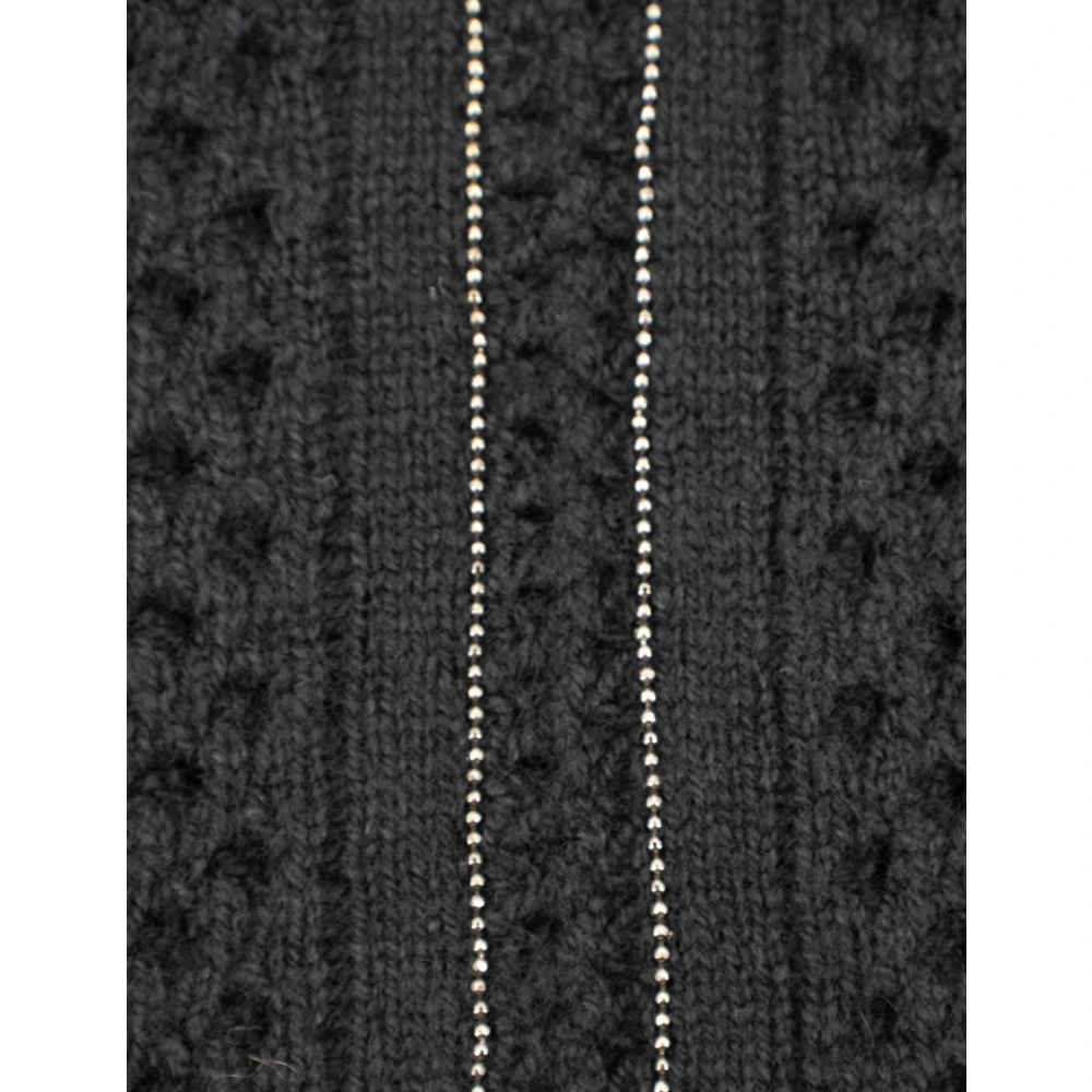 Fabiana Filippi Platinum Grid Stitch Sweater Black Dames