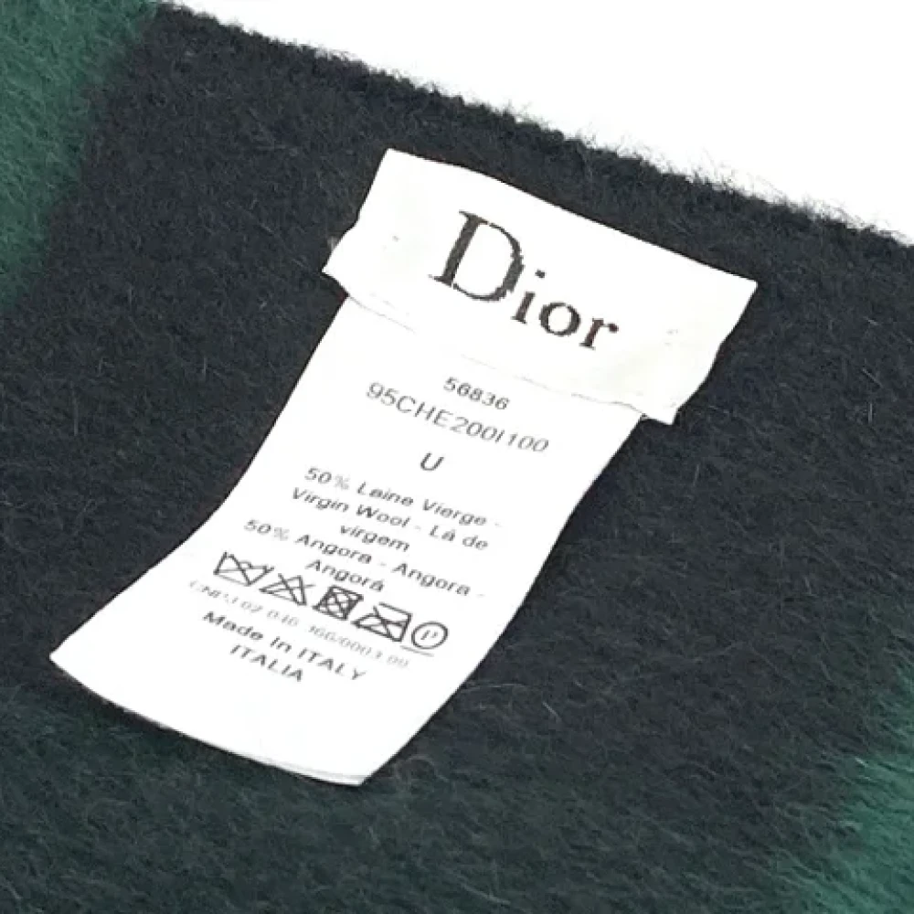 Dior Vintage Pre-owned Wool scarves Green Dames