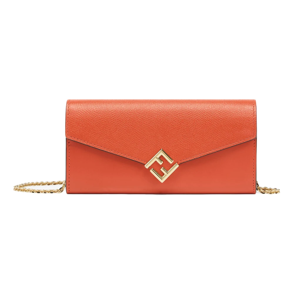 Fendi Oranje Diagonaal FF Logo Kettingband Orange Dames