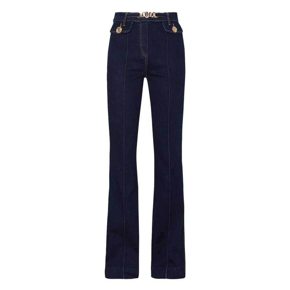 Liu Jo Indigo Bootcut Jeans met Verwijderbaar Gouden Detail Blue Dames