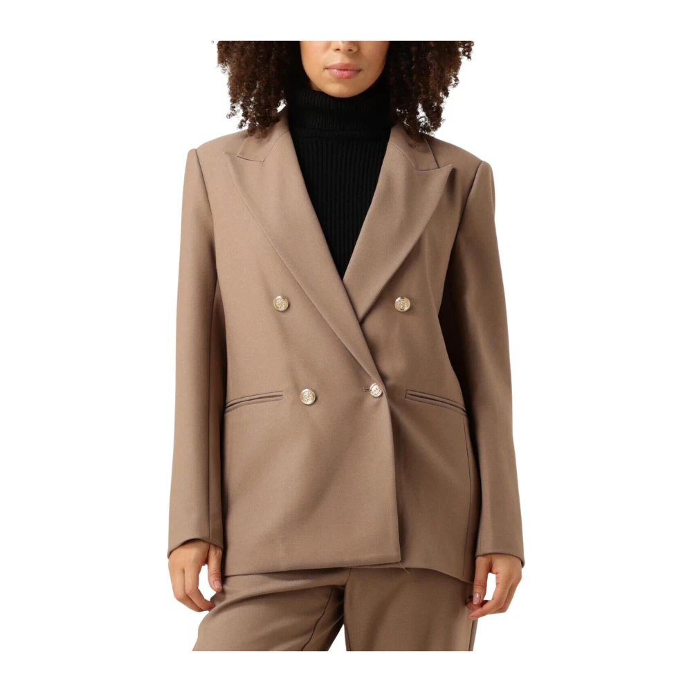 Co'Couture Taupe Uniform Blazer voor Vrouwen Beige Dames