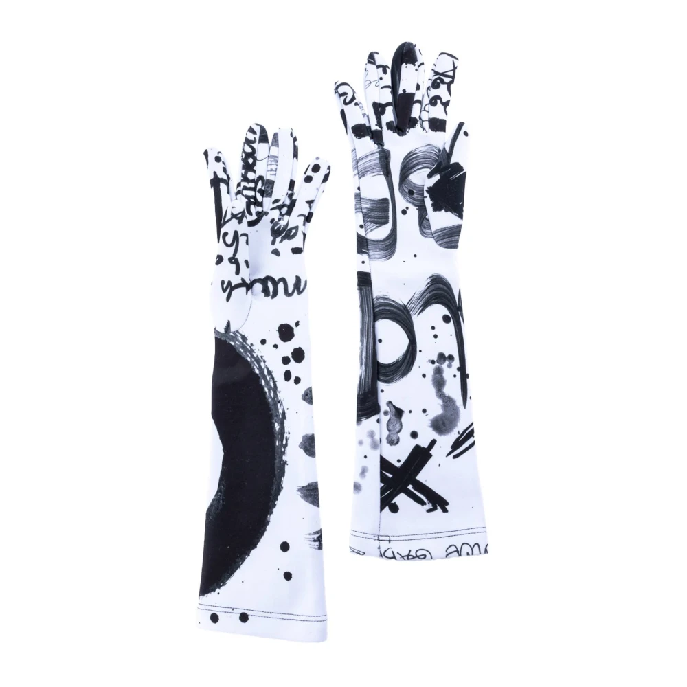 Dolce & Gabbana Gedrukte avondhandschoenen voor vrouwen White Dames