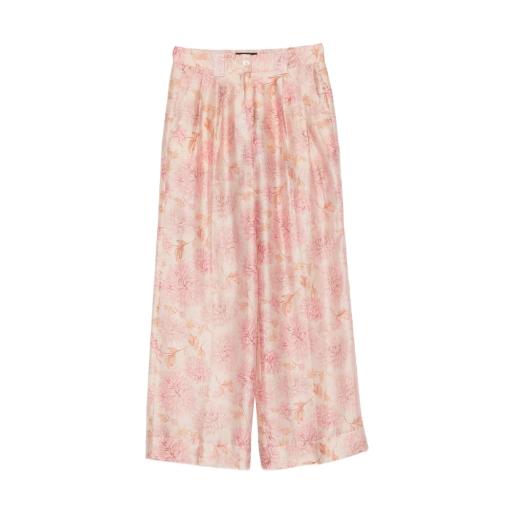 Seventy Pink Wide Trousers - Female - Wide Trousers - L - Trousers
