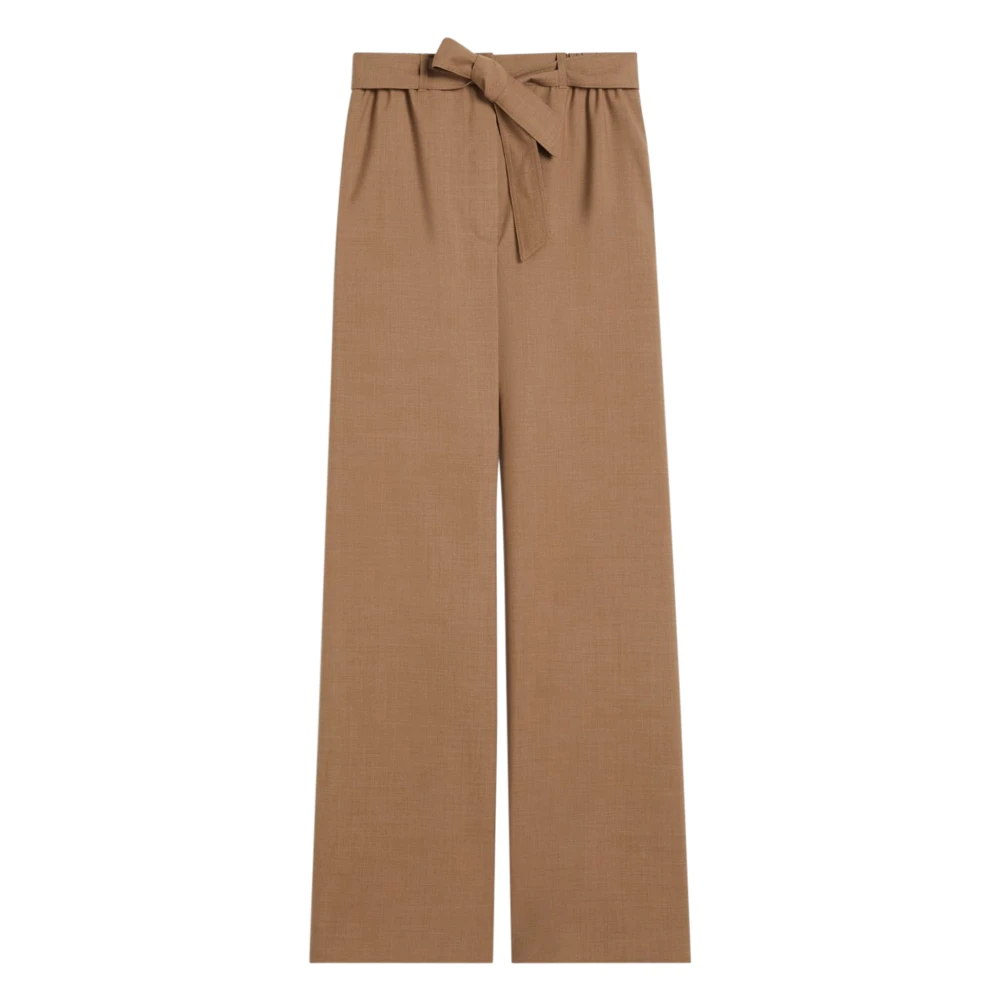 Max Mara Women's Brown Salpa Trousers - Wide Trousers - 2XS - Trousers