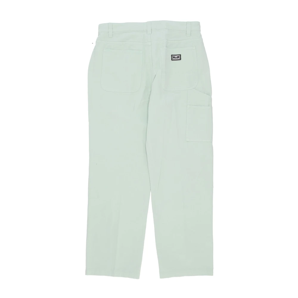 Obey Katoenen Twill Timmerman Broek Green Heren