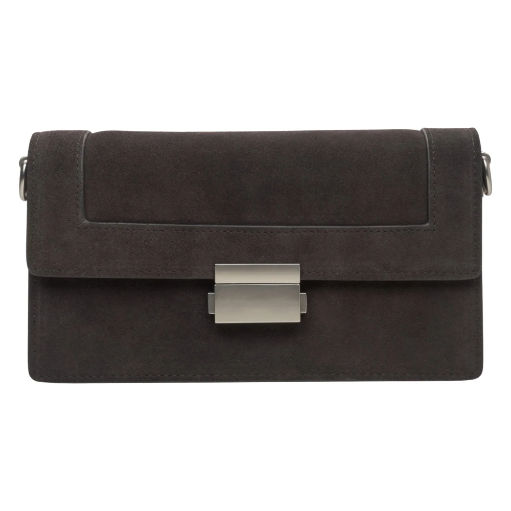 Estro Dames Kleine Bruine Tas gemaakt van Leer en Velours met Zilveren Details Er00115770 Brown Dames