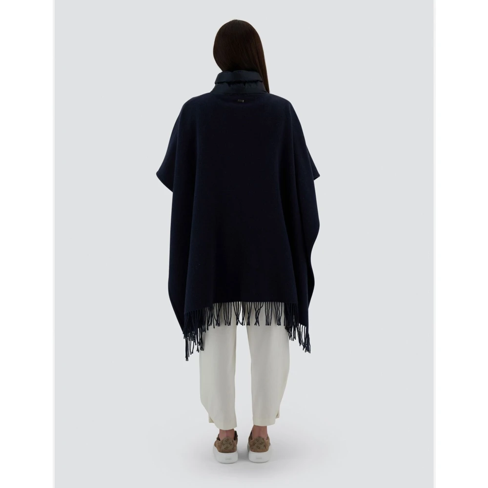 Herno Ultralichte Warme Nylon Resort Poncho Black Dames