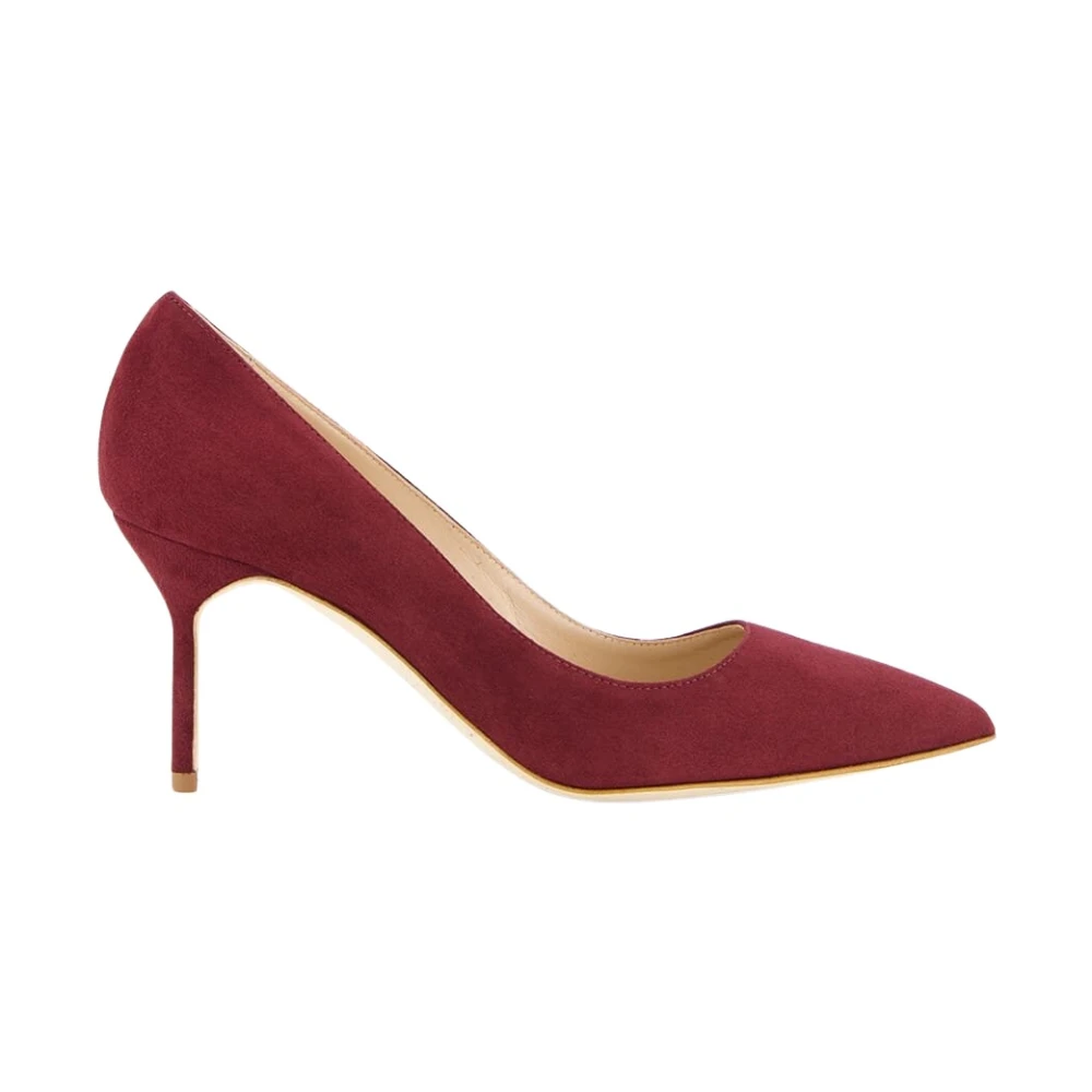 Manolo Blahnik Women's Red Suede Pointed Toe Pumps