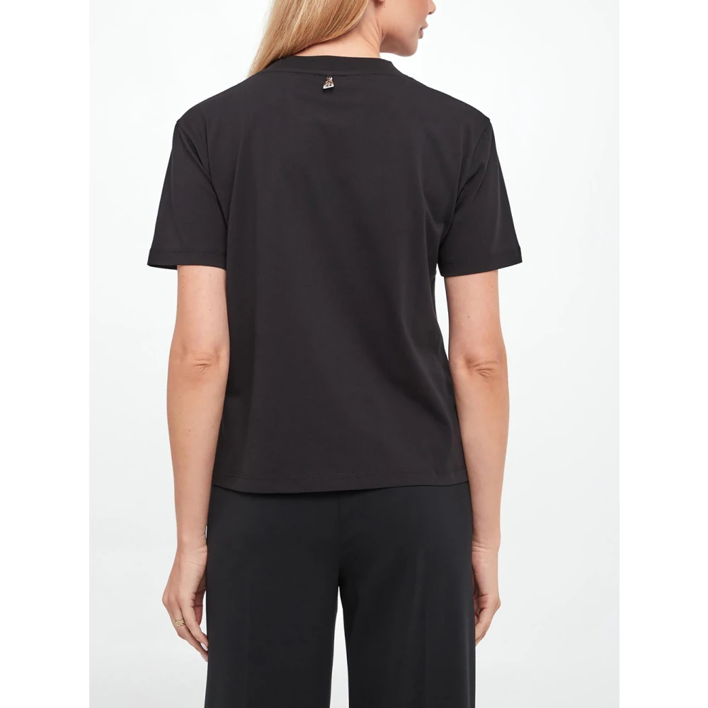 PATRIZIA PEPE Zwarte T-shirt met korte mouwen Black Dames