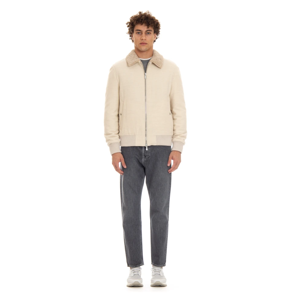 Eleventy Zachte Touch Dubbele Rits Jas Beige Heren