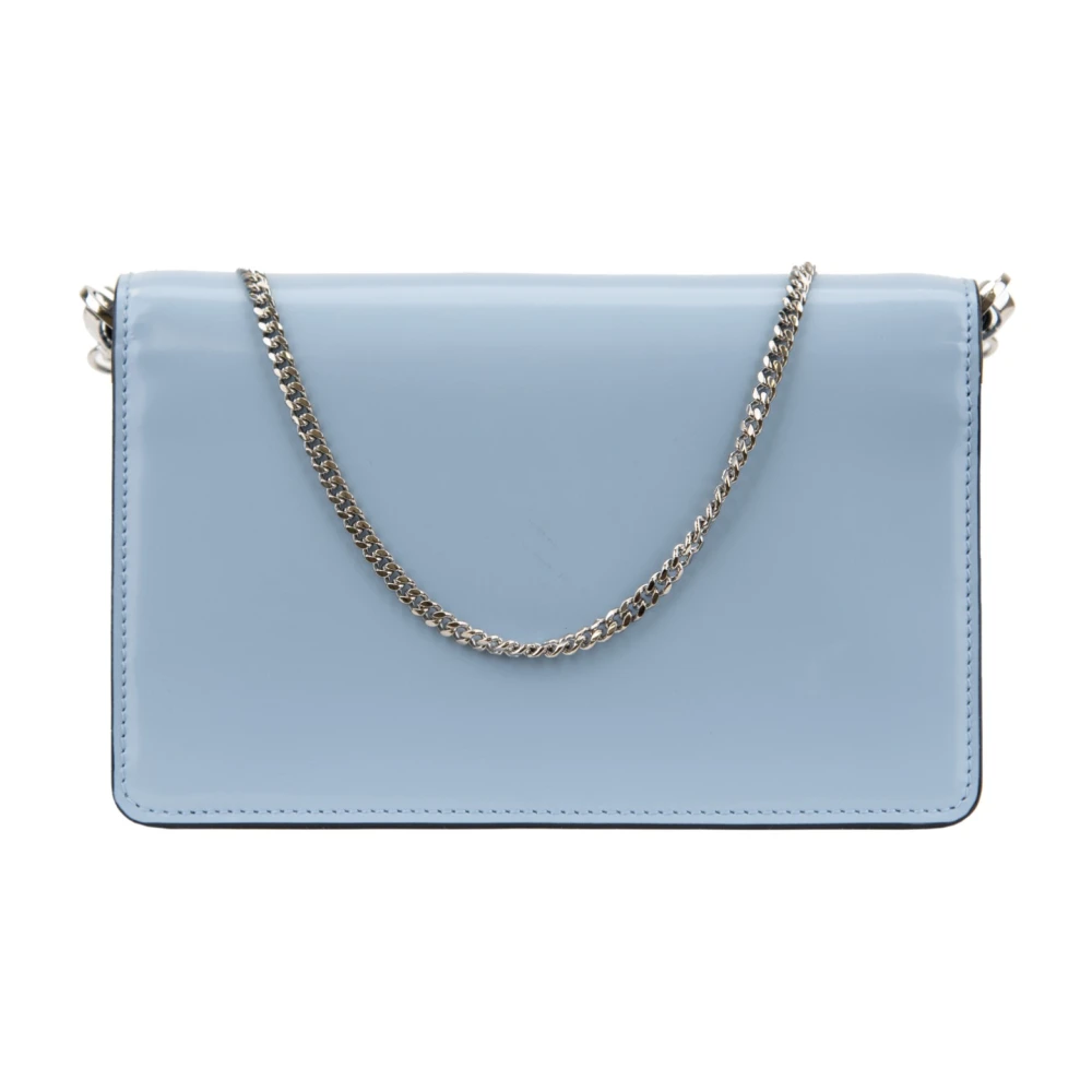 Prada Leren Schoudertas Magnetische Sluiting Blue Dames