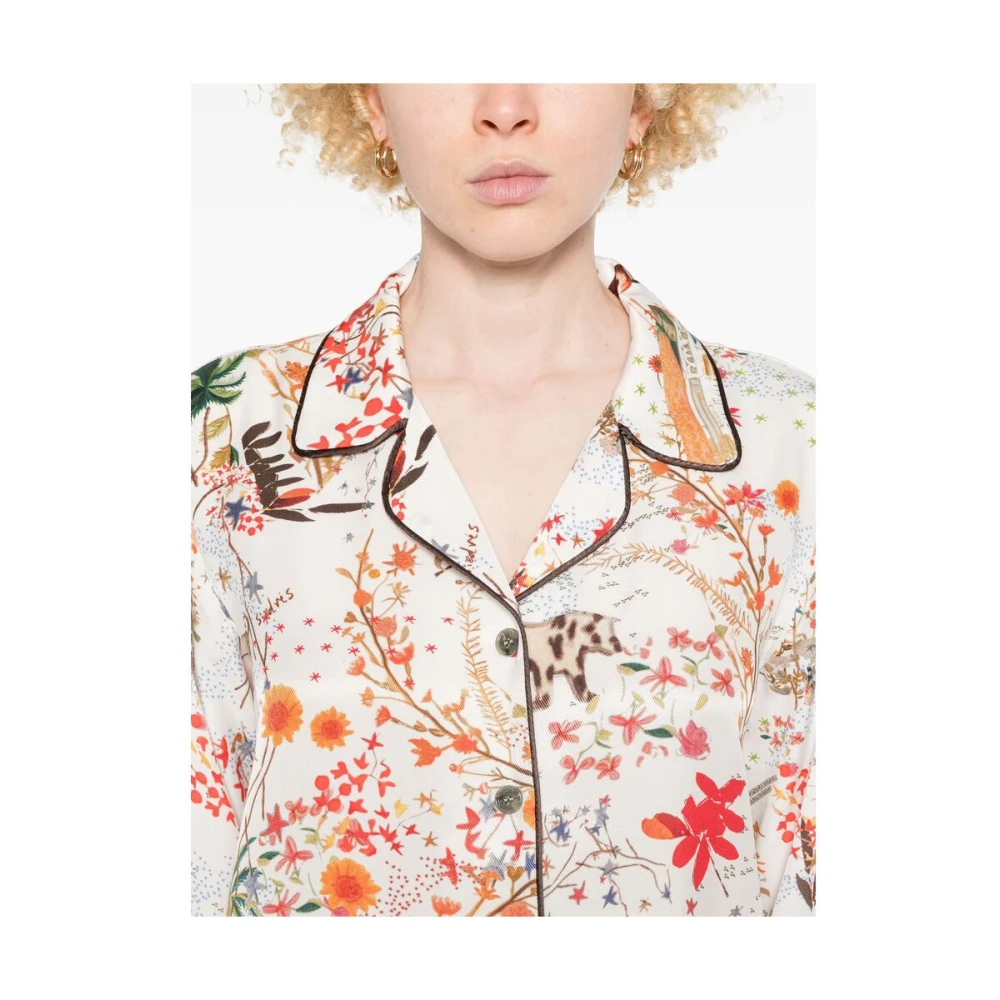 Siedrés Witte Button-Up Camp Kraag Shirt Multicolor Dames