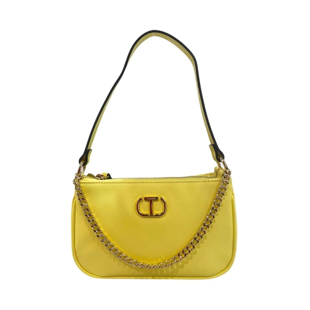 Twinset , Shoulder Bags, Female, Yellow, One Size, Polyethylene Clutch Bag