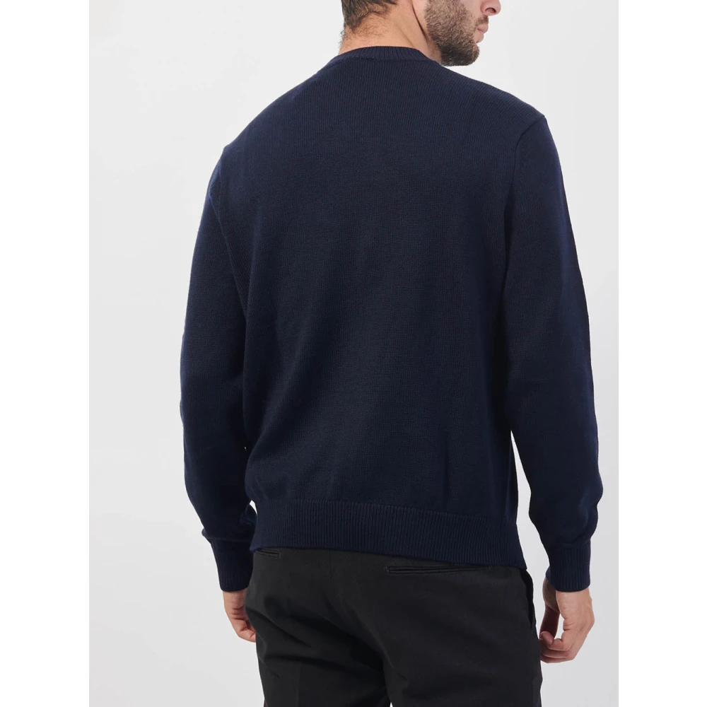Emporio Armani Blauwe Basic Crewneck Sweater Blue Heren