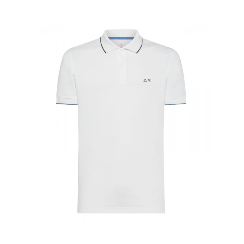 Sun68 Slim Kraag Polo Shirt Wit White Heren