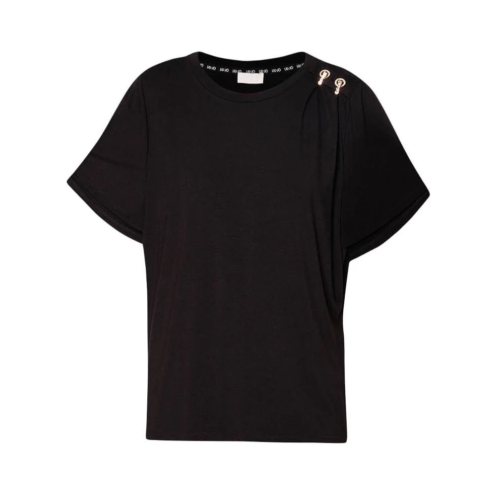 Liu Jo Zwarte Crew Neck T-shirts en Polos Black Dames